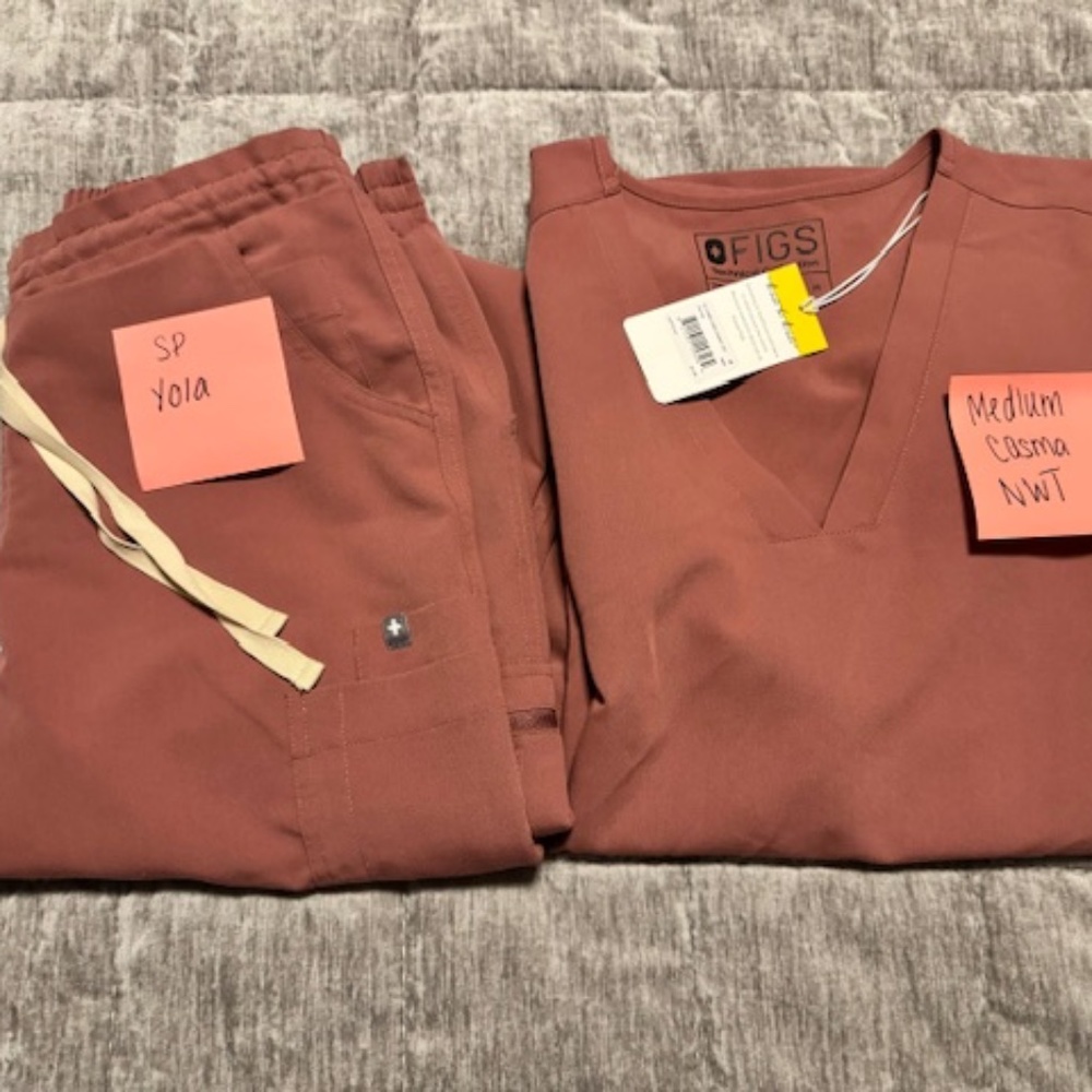 FIGS MAUVE SET - MD TOP NWT / SP YOLA EUC